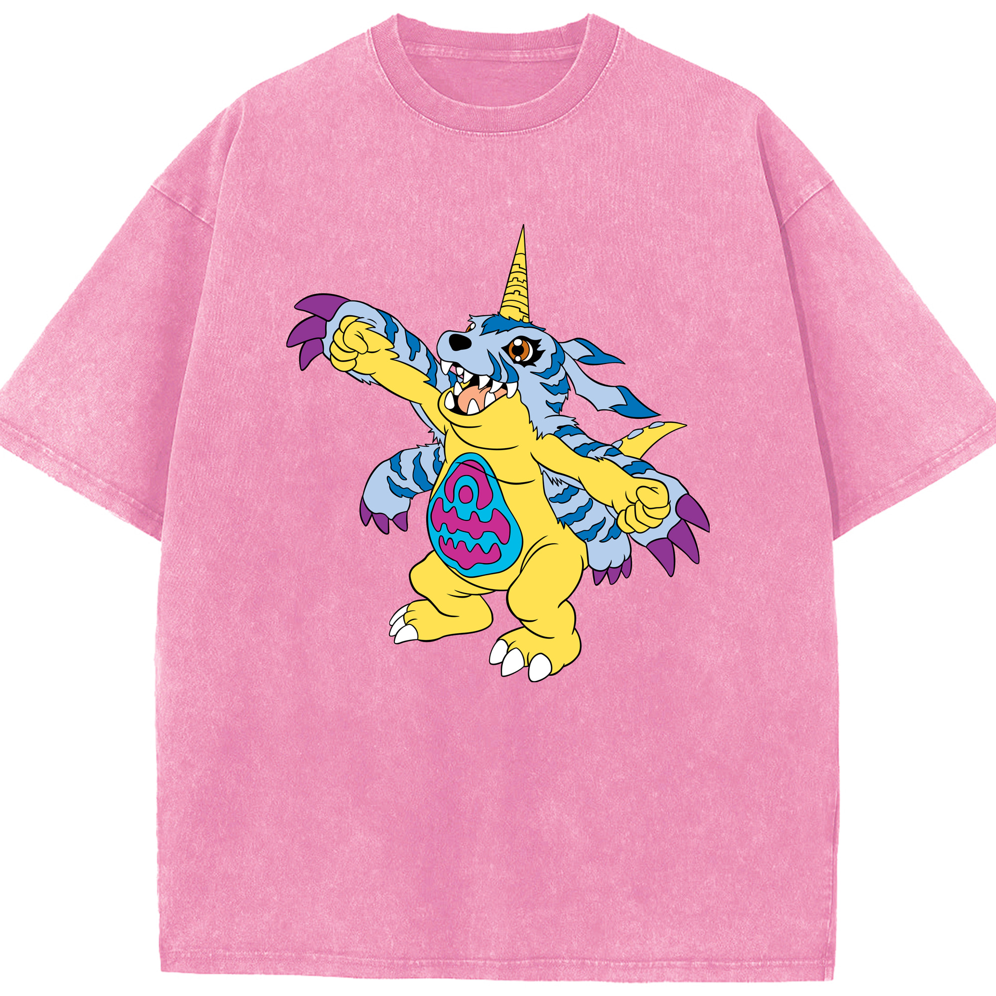 （画像用） Digimon デジタルモンスター/デジモン 綿100% ヴィンテージ風 半袖Tシャツ（フロントプリント）